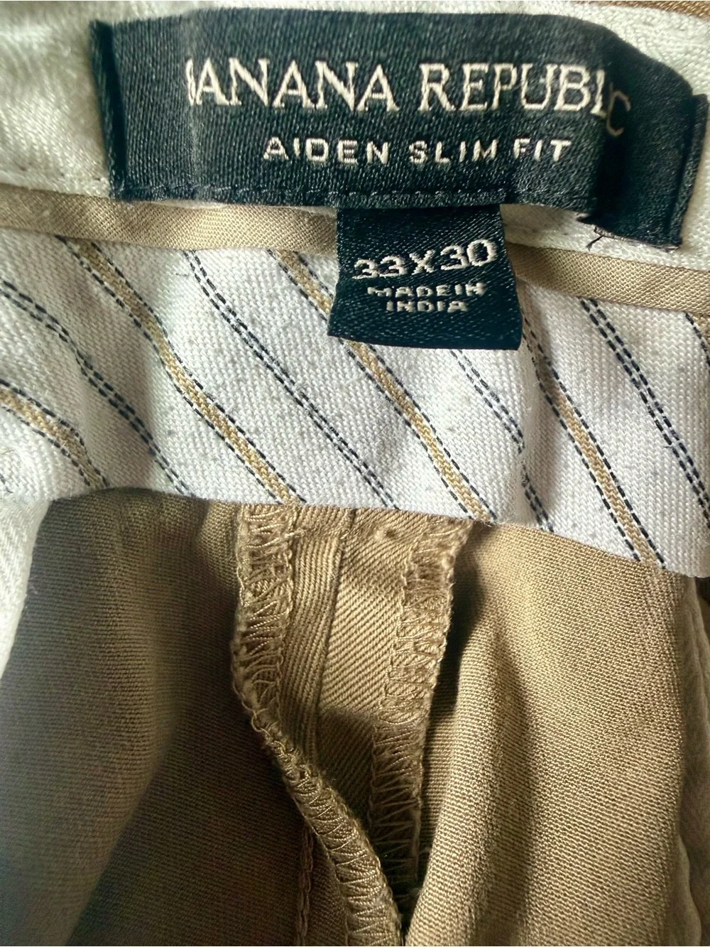 Banana Republic Men's Tan Khaki Straight Chinos